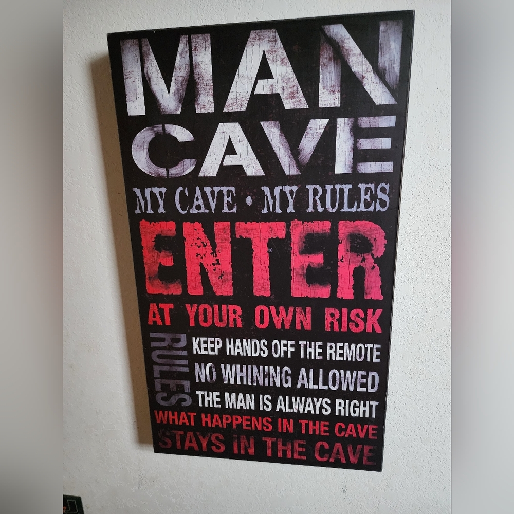 Bold Man Cave Wall Art - Black and Red